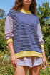 Striped Crew Neck Casual Long Sleeve Pullover Top