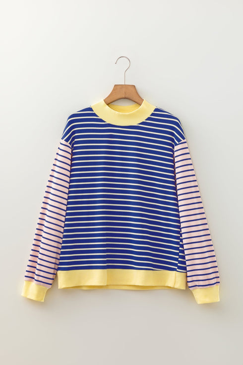 Striped Crew Neck Casual Long Sleeve Pullover Top