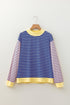 Striped Crew Neck Casual Long Sleeve Pullover Top