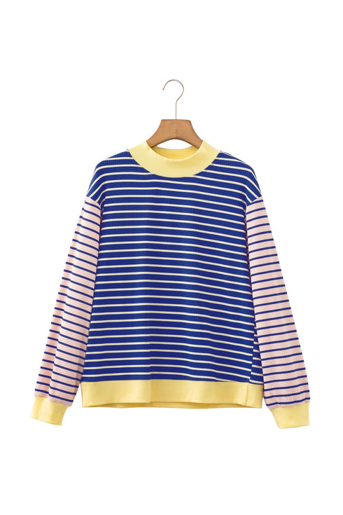 Striped Crew Neck Casual Long Sleeve Pullover Top