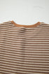 Striped Crew Neck Drawstring Waist Wide Leg Pant Set