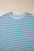Striped Crew Neck Drop Shoulder Pullover Sweatshirt