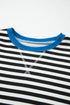 Striped Crew Neck Drop Shoulder Pullover Sweatshirt