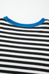 Striped Crew Neck Drop Shoulder Pullover Sweatshirt