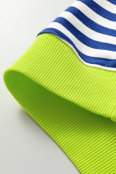 Striped Crew Neck Drop Shoulder Pullover Sweatshirt