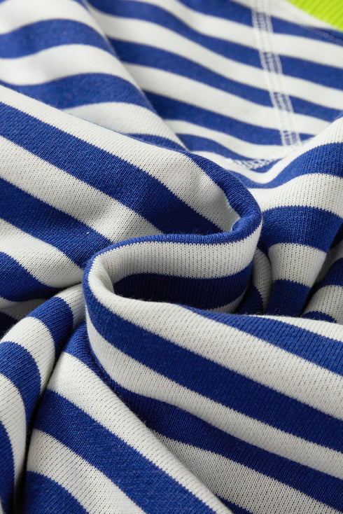 Striped Crew Neck Drop Shoulder Pullover Sweatshirt
