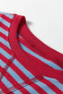 Striped Crew Neck Exposed Seam Pullover Sweatshirt