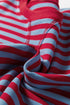 Striped Crew Neck Exposed Seam Pullover Sweatshirt