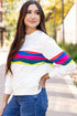 Striped Crew Neck Long Sleeve Pullover Top
