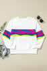 Striped Crew Neck Long Sleeve Pullover Top