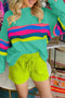 Striped Crew Neck Long Sleeve Pullover Top