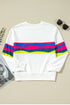 Striped Crew Neck Long Sleeve Pullover Top