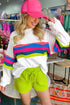 Striped Crew Neck Long Sleeve Pullover Top