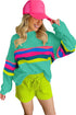 Striped Crew Neck Long Sleeve Pullover Top