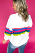 Striped Crew Neck Long Sleeve Pullover Top