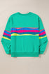 Striped Crew Neck Long Sleeve Pullover Top