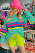 Striped Crew Neck Long Sleeve Pullover Top