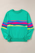 Striped Crew Neck Long Sleeve Pullover Top