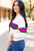Striped Crew Neck Long Sleeve Pullover Top