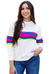 Striped Crew Neck Long Sleeve Pullover Top