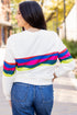 Striped Crew Neck Long Sleeve Pullover Top