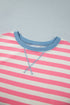 Striped Crewneck Long Sleeve Shift Tunic Sweatshirt