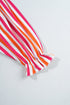 Striped Crinkle Gauze V Neck Button Front Blouse