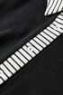 Striped Cuff Polo Collar Patchwork Ruffle Hem Mini Dress