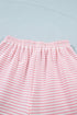 Striped Cuffed Sleeve Contrast Mock Neck Two Piece Short Set