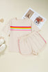 Striped Detail Casual Athleisure Two Piece Short Sets