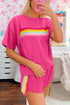 Striped Detail Casual Athleisure Two Piece Short Sets
