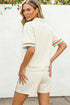 Striped Detail Half Zip Polo Loose Short Set