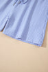 Striped Dolman Sleeve Polo Shirt And Drawstring Short Set