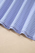 Striped Dolman Sleeve Polo Shirt And Drawstring Short Set