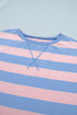 Striped Dolman Tee And Drawstring Skort Athletic Short Set