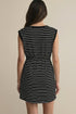 Striped Drawstring Pocket Tunic Tank Bodycon Mini Dress