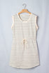 Striped Drawstring Pocket Tunic Tank Bodycon Mini Dress