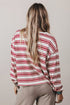 Striped Drop Shoulder Casual Pullover Long Sleeve Top