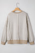 Striped Drop Shoulder Chenille Bow Patch Shirt