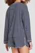 Striped Drop Shoulder Cotton Blend Tee And Shorts Lounge Set