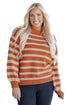 Striped Drop Shoulder Crew Neck Knit Sweater