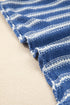 Striped Drop Shoulder Crewneck Pullover Knit Sweater
