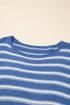 Striped Drop Shoulder Crewneck Pullover Knit Sweater