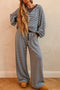 Striped Drop Shoulder Loose Top Pant Set
