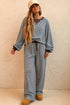 Striped Drop Shoulder Loose Top Pant Set