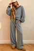 Striped Drop Shoulder Loose Top Pant Set