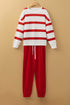 Striped Drop Shoulder Pullover And Jogger Pant Set