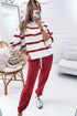 Striped Drop Shoulder Pullover And Jogger Pant Set