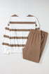 Striped Drop Shoulder Pullover And Jogger Pant Set