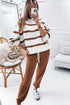 Striped Drop Shoulder Pullover And Jogger Pant Set